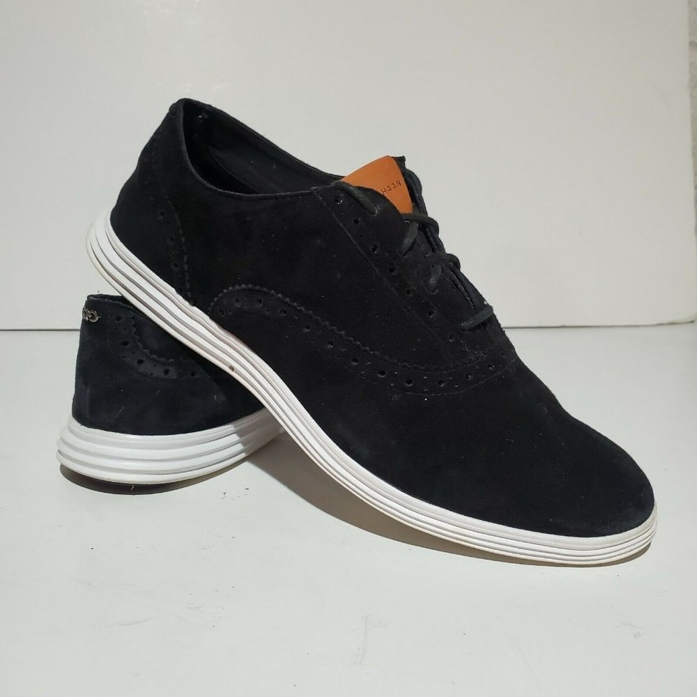 Cole Haan W06110-b Womens Grand OS Oxford Shoes Black Suede Lace Up Size 9.5b